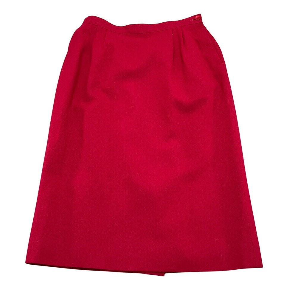 Pendleton Skirt Women 10 Red Aline Lined Back Slit Career Classic Holiday Wool